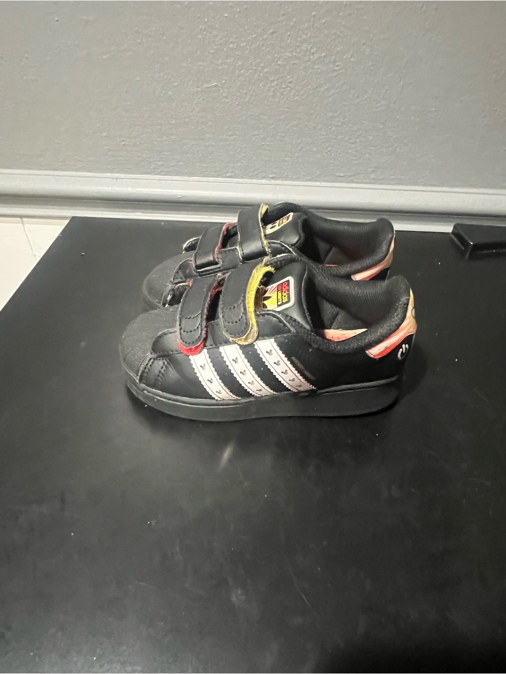 Kids Mickey Adidas Black Athletic Sneakers Light Ups